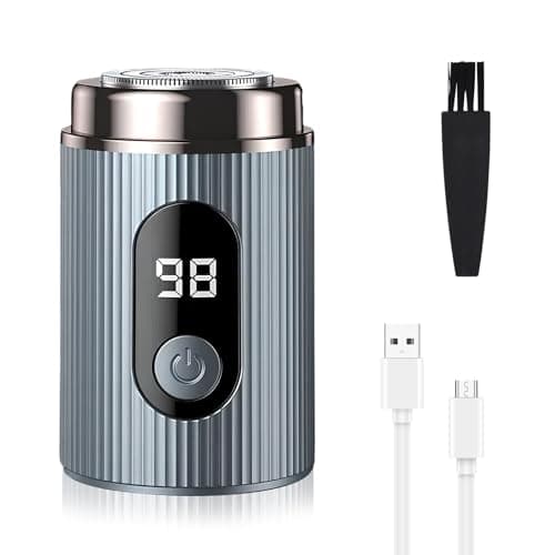 Homirty Mini Shavers for Men Electric Razor, Waterproof Shaving Machines, Mini Portable Electric Shaver, USB Rechargeable Waterproof Shaver with LED Display, Pocket Size Beard Trimmer for Home Car