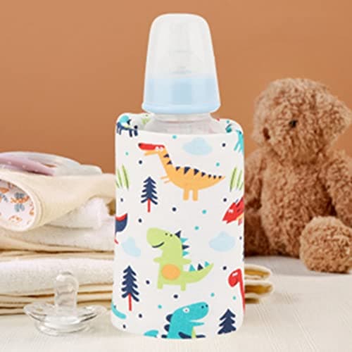 USB Baby Feeding Bottle Warmer, Portable Cartoon Milk Bottle Travel Heater Heating Cover Insulation Thermostat for Home Outdoors Travel(Dinosaur) — view 4