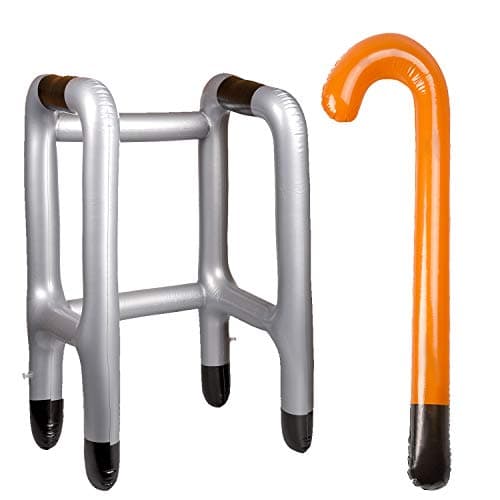 Lezevn 1 Piece Inflatable Walking Stick Blow Up Walking Stick Inflatable Joy for Dress Up Old Man Party Accessories (1) — view 4