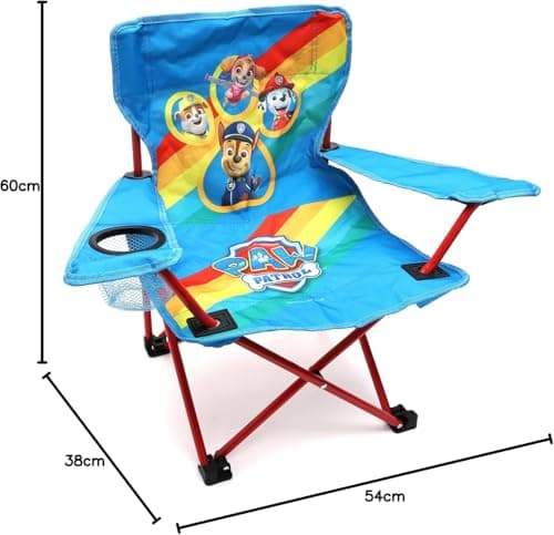 Toyland® Paw Patrol Pups Folding Children's Camping Chair With Cup Holder & Storage Bag - Perfect for Camping Trips, Beach & Garden — view 3