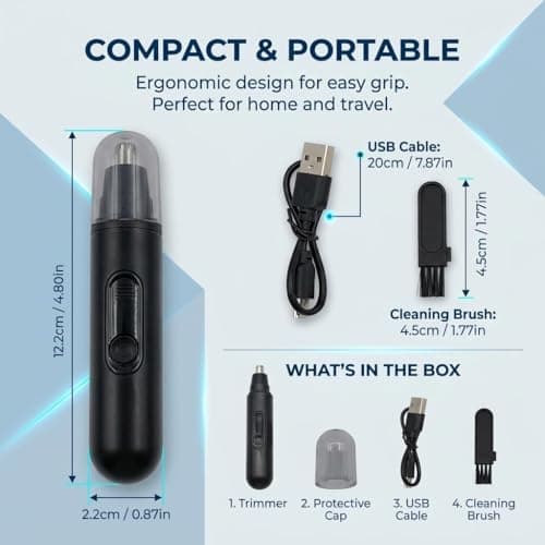 Nose Hair Trimmer for Men Women Rechargeable Eyebrow Facial Hair Trimming — view 2