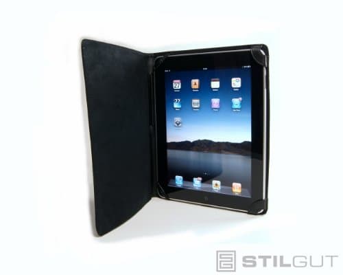 StilGut Black, elegant case in genuine leather for Apple iPad Wifi + 3G, black — view 4