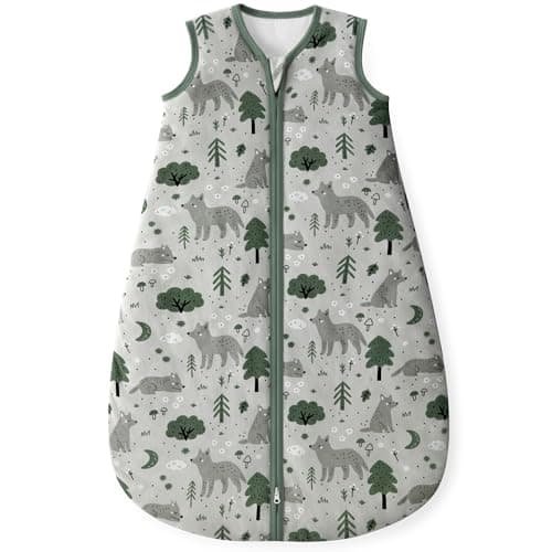 Yoofoss Baby Sleeping Bag 1.5 Tog - 0-6 Months Winter Sleeping Bag Baby 100% Organic Cotton Sleep Sack for Newbron Infant Toddler Warm Soft Fox