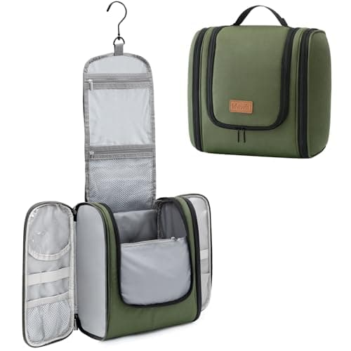 Lifewit Large Hanging Toiletry Bag for Men, Travel Wash Bag, Green