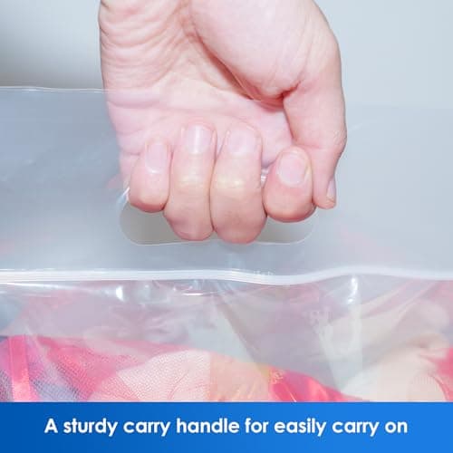 HygiCare Reclosable Storage Bags, 20 Gallon, 12 Count, 3mil Thick, Heavy Duty, Easy to Use with Carry Handle, Reusable, 24""x32", Perfect for Bedding, Clothes, Travel and Moving — view 4