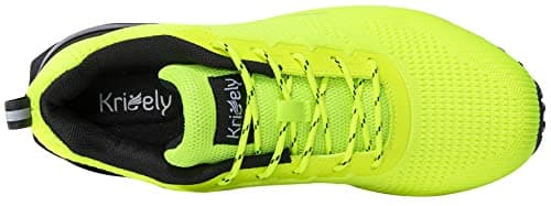 Kricely Trail Running Shoes Mens Breathable Lightweight Trainers Non-Slip Low Rise Walking Shoes（Fluorescent Green 9） — view 5