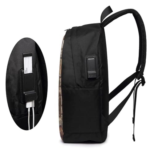 FEYUNYAN Laptop Backpack for Men Women, Durable Water-Resistant College School Backpack with USB Charging Port & Headphone Jack, Wine cork Travel Backpack for Work Business Outdoor — view 5
