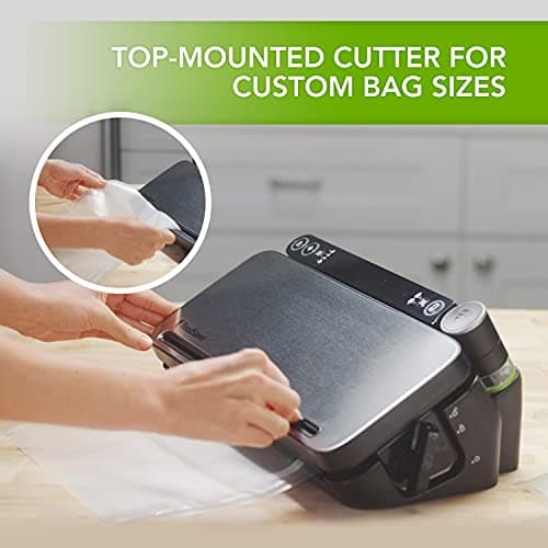 FoodSaver Multi-Use Food Preservation System | Food Vacuum Sealer Machine | with Handheld Sealer, 1 Roll, 4 Vacuum Sealer Bags & 4 Zipper Bags | Silver with Black Accents [VS3190] — view 5