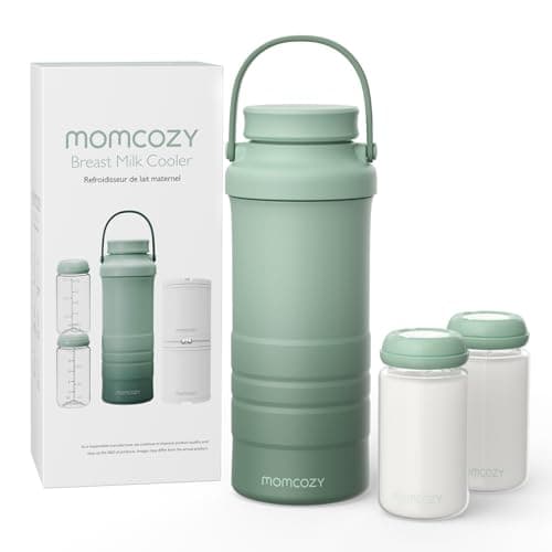Momcozy Portable Breast Milk Cooler for Outdoor with 2pcs Baby Bottles