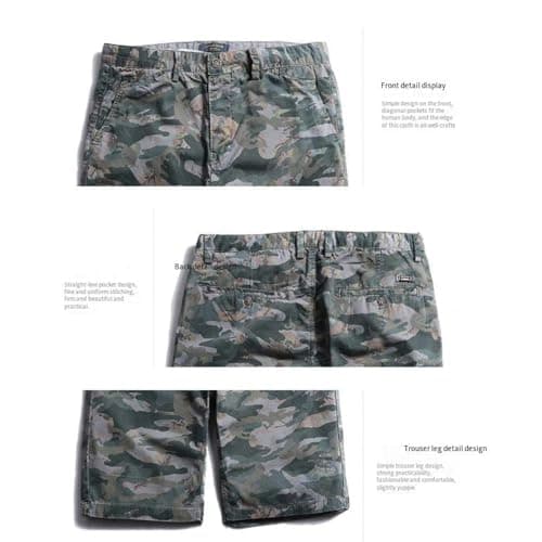 YUECIBAI Sports Running Shorts For Men Green Camo Cargo Shorts Fashion Camouflage Multi-Pocket Casual Shorts 36 Green — view 4