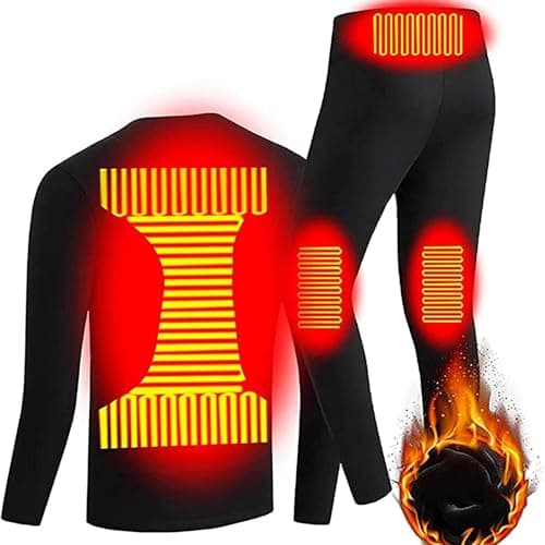 Men's Heated Underwear Thermal Set UK Sale Clearance USB Charging Electric Heating Body Warmer Heated Thermal Undershirt and Leggings Pants Suit Heated Base Layer Set Warm Heated Underwear — view 2