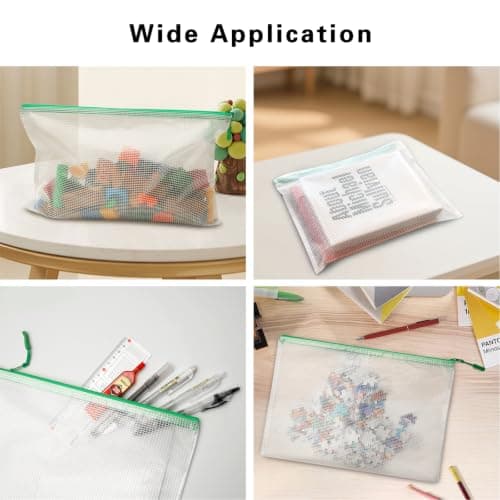 6 PCS Plastic Wallet A4 Zip Wallets Lock Waterproof Clear Bags — view 2