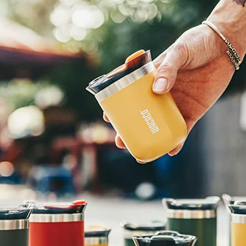 WACACO Octaroma Classico Vacuum Insulated Coffee Mug, Double-Wall Stainless Steel Travel Tumbler with Drinking Lid, 6 fl oz (180ml), Yellow — view 2