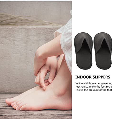 Beaupretty 10 Pairs Disposable Hotel Slippers Non-Slip Spa Slippers for Home Guest House Salon Travel and Airline Use Lightweight Portable Folding Indoor Slippers — view 5