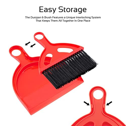 Milestone Camping 20940 Mini Dustpan and Brush Set Ideal for Camping Tents Caravans, 20cm x 17cm x 15cm, Red — view 5
