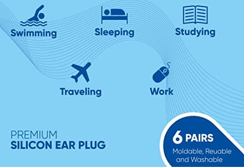 Knoxzy Silicone Ear Plugs for Sleeping Re-Usable Waterproof Noise Cancelling Premium Moldable Ear Plugs for Sleeping, Travelling, Studying Noise Reduction — view 3