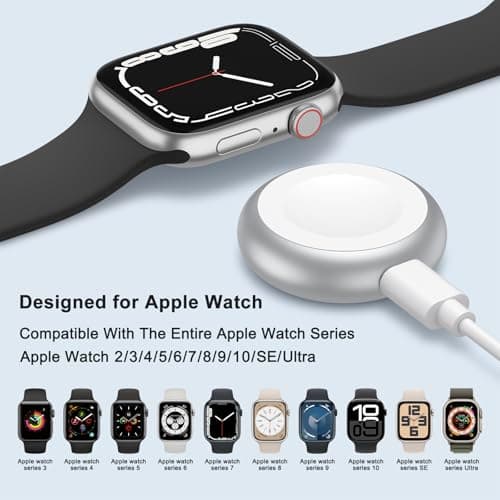 USB C Apple Watch Charger Adapter, Magnetic Wireless Fast Charging Dock, Portable Metal Wireless Charger Stand for Apple Watch Series S10 S9 S8 S7 S6 S5 Ultra SE — view 2
