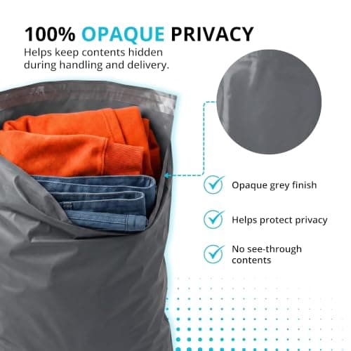 Straame Grey Postage Bags, 22x30 in, Self-Seal Opaque Poly Mailers, 25 Pack — view 4