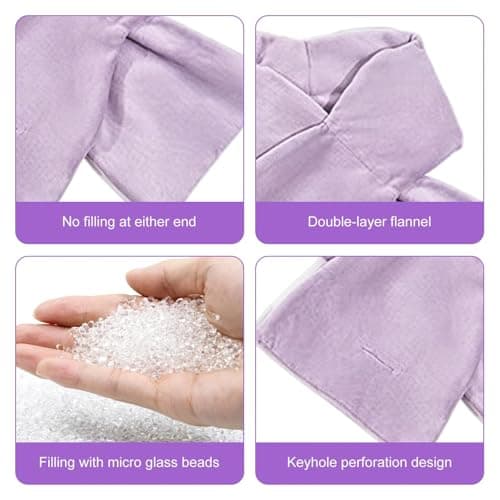 Weighted Sleep Mask, Double-Sided Light-Blocking Eye Cover for Deep Sleep, Gentle Pressure Eyes Masks for Relieve Eye Fatigue, Reusable Washable Sleeping Mask for Travel — view 2