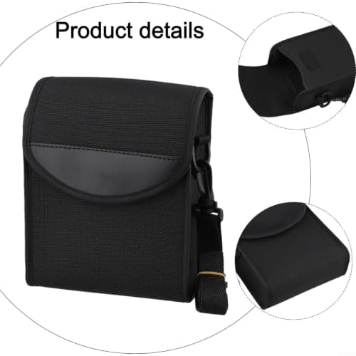Evenoonest Compact Black Binoculars Case for 42mm Objectives, 1680D Cloth Carry Bag with 114cm Strap, Lightweight Storage for Cameras and Optics — view 3