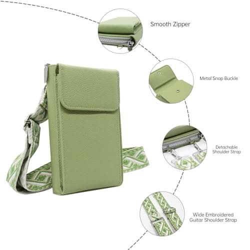 Long Keeper Crossbody Phone Bag for Women Ladies Vegan Leather Small Phone Purse with Coin Purse Card Holder Cross Body Bag Wallet for Travel Casual — view 5