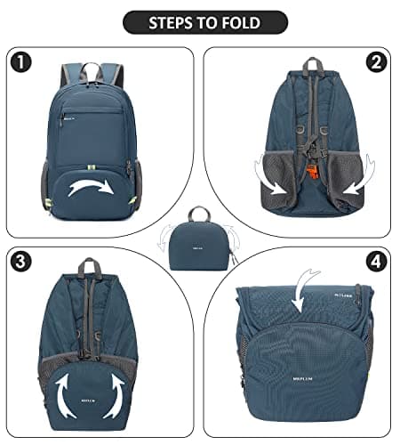 MRPLUM 30L Rucksack Foldable Ultralight Packable Backpack,Navy Blue — view 3