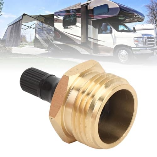 Aramox Blow Out Plug Brass RV Winterizing Adapter Fitting for Water Hose, Clears RV Pipes for Motorhome Travel Trailer, Simple Winter Prep and Line Blowout Use — view 2