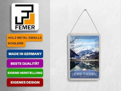 Femer Tin Postcard Travel 10 x 14 cm High Tauern Winter Holiday Snow Winter Sign — view 3