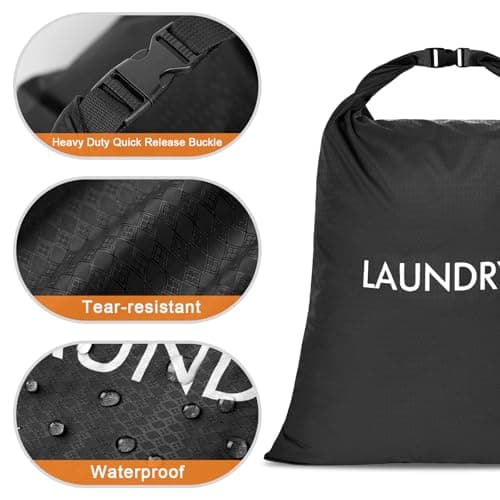 CANBOX 2 Pack Travel Laundry Bag, Nylon Washing Bags for Laundry, Black — view 2