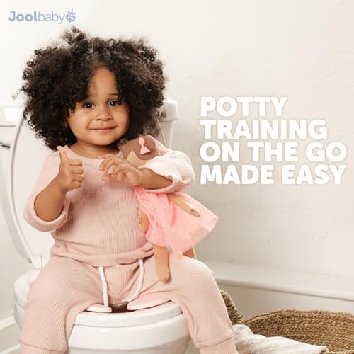 Jool Baby Folding Travel Potty Seat for Girls, Fits Round & Oval Toilets, Non-Slip Suction Cups, Includes Free Travel Bag (Pink) — view 6