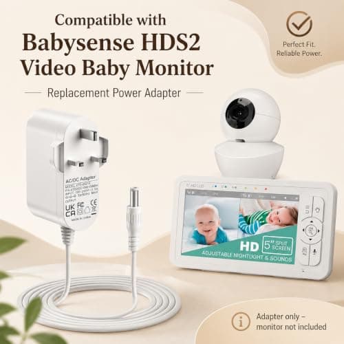 5V Charger Compatible with Babysense HDS2 Video Baby Monitor Power Supply Replacement Power Adapter Charging Cable — view 5