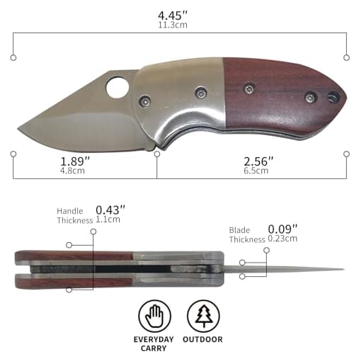 XUDIY Multi-Purpose small pocket knife, Foldable EDC Knife with 1.89 inch Sharp Blade for Camping,Hiking,Hunting and Homeimprovment. (Tip-Yellow) — view 2