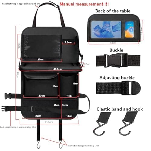 TCJJ Car Seat Organiser Backseat Kick Mats Oxford Back Seat Protector — view 3