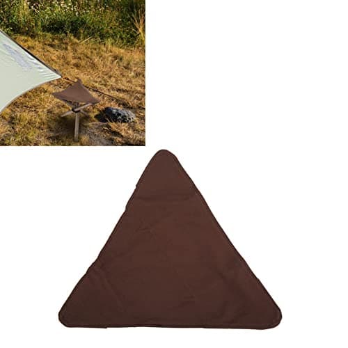 Beufee Travel Folding Camping Stool, Outdoor Tripod Seat Tripod Stool Cloth Three Legged Stool Portable Fishing Chair for Camping Party (Brown) — view 3