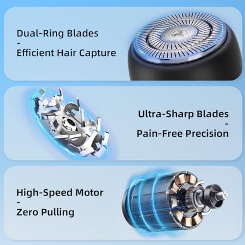 Mini Electric Shaver for Men, Portable Travel Razor, USB-C Rechargeable Cordless Electric Shaver, IPX7 Waterproof Wet & Dry Shaver with Travel Lock — view 2