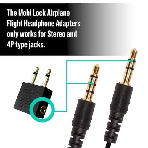 2Pcs Gold-Plated Airplane Flight Headphone Adapters, for In-Flight Audio — view 4