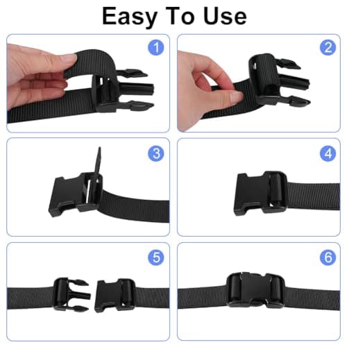 AUAUY Plastic Buckles Clips 38mm(8 Pcs), Dual Adjustable Ends — view 4