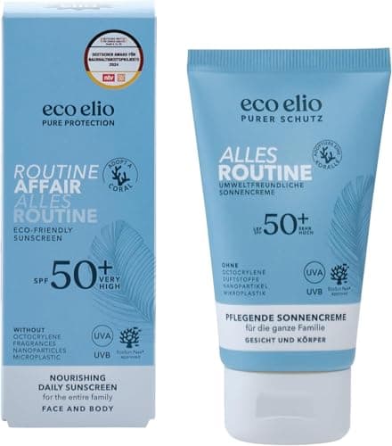 eco Elio SPF 50+ Sustainable Sun Cream 50ml Routine Affair I Without octocrylene and microplastics I Face Sun Cream face 50+ I Sunscreen no Cosmetics Fragrance-Free I Body 50+