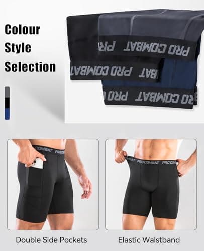 Niksa Compression Shorts Men Gym Running Sports Anti Chafing Underwear Base Layer Shorts Sports Undershorts Quick-Drying Fabric Men’s Workout Shorts, Black, S — view 5
