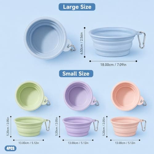 4PCS Collapsible Dog Bowl, Collapsible Dog Water Bowl, Portable Dog Bowl for Use — view 2