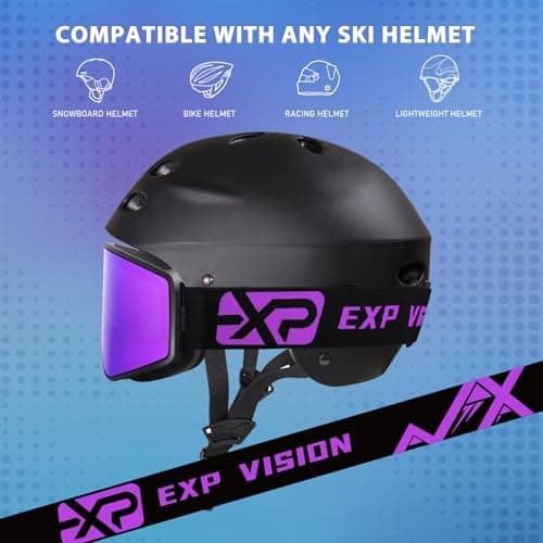EXP VISION Parent-child Ski Goggles Set, Anti Fog Snow Goggles 100% UV Protection OTG Snowboard Glasses for Men, Women, Youth, kids (Adult Ski Goggles-Purple) — view 6