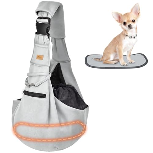 CUBY Puppy Carrier Sling Lightweight Travel for Small Pets(Light grey)