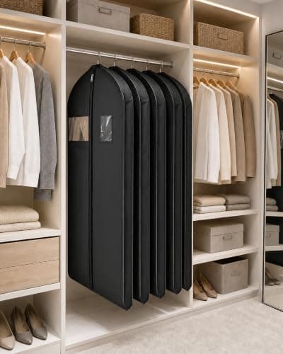 2 Pack Dress Bags Covers Long 55''(140cm), Travel Suit Covers with Handle — view 2