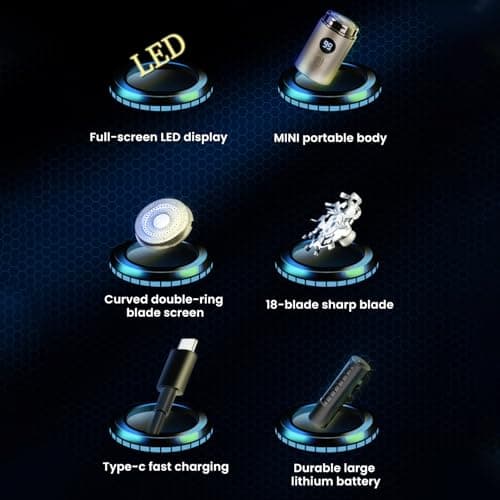 Wet Dry Use Mini Shaver for Men, USB Wireless Shaving Beard Trimmer, Washable Electric Shaver, Rechargeable Portable Razor (Green) — view 2