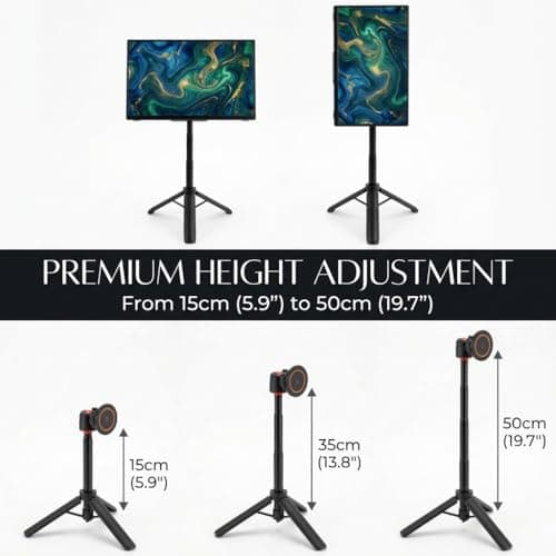 Portable Travel Monitor Stand Magnetic Metal Tripod for Monitor/iPad/iPhone — view 4