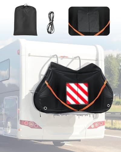 SUPAREE 2 Bikes Bicycle Cover Storage Outdoor Folding Bike Cover Waterproof Bike Covers for Transport 2 Bikes 420D Oxford Heavy Duty for Motorhome Car Hitch Travel Camping Transportation