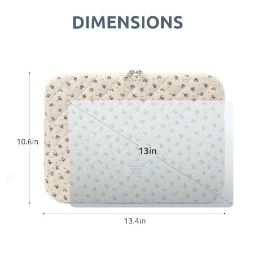 Puffy Laptop Sleeve 13 Inch Cute Floral Laptop Case Soft Quilted Computer Case Protective Cover for MacBook Notebook — view 5