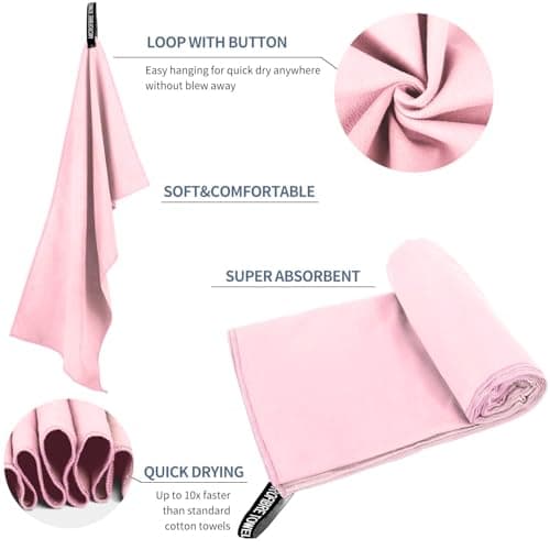 KANGSIT Microfibre Towel, Pink, 80x40cm — view 4