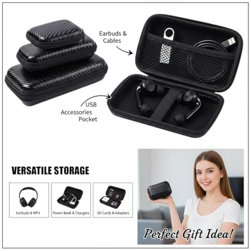 CBMZHF 3-Piece EVA Hard Shell Storage Box Set - Waterproof Zipper Case for Electronics, Headphones, Camera & Tools | Shockproof Travel Organizer with Secure Compartments — view 6