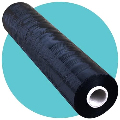 Triplast Pallet Stretch Shrink Wrap Roll (400mm x 250m) - Pick Qty & Colour - Heavy Duty Pallet Wrap, Industrial Stretch Wrap, Packaging Cling Film, Strong Plastic Wrap, Luggage Wrap (Black, 1 Roll)